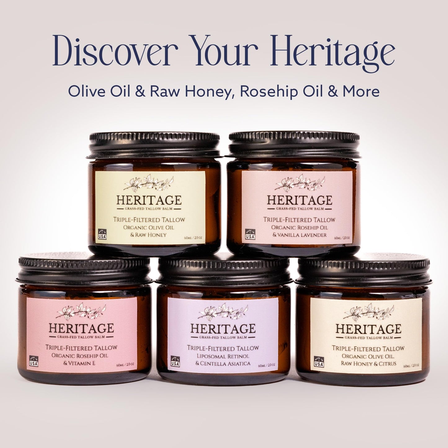 Whipped Tallow Balm with Rosehip Oil - Made with Organic Ingredients