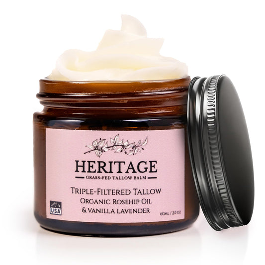 Whipped Tallow Balm with Rosehip Oil - Made with Organic Ingredients